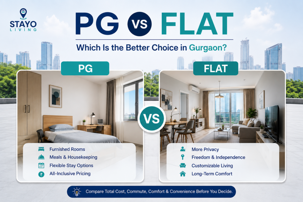 PG vs flat in gurgaon